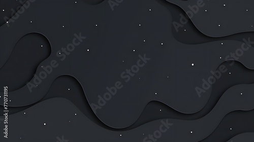 Abstract Night Sky with Dark Waves and Sparkling Stars - Artistic and Calming Visuals for Relaxation