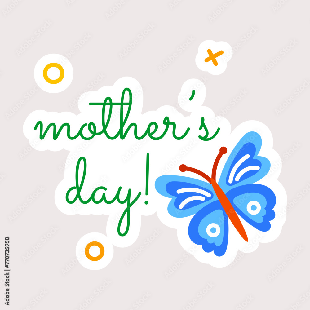 Fototapeta premium Easy to edit flat sticker of mothers day 