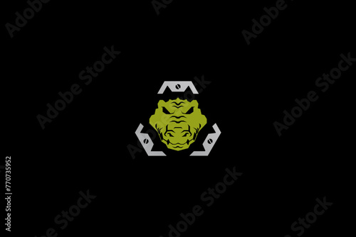 Obraz na płótnie alligator head logo w salonie
