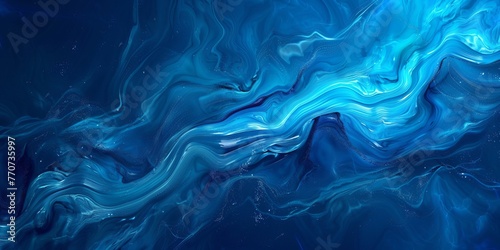 Abstract background, organic, flowing, vibrant blue background -