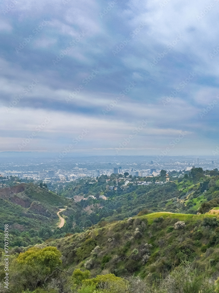 Panorama des collines d'Hollywood et vue de la ville de  Los Angeles Californie, États-Unis