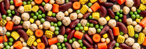 The Legume Spectrum: An Array of Colorful Beans and Lentils, Showcasing the Diversity and Nutrition of Vegetarian Foods