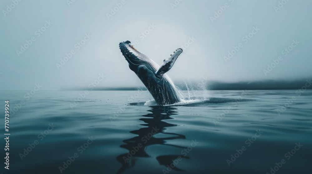 Fototapeta premium Humpback whale leap from the sea