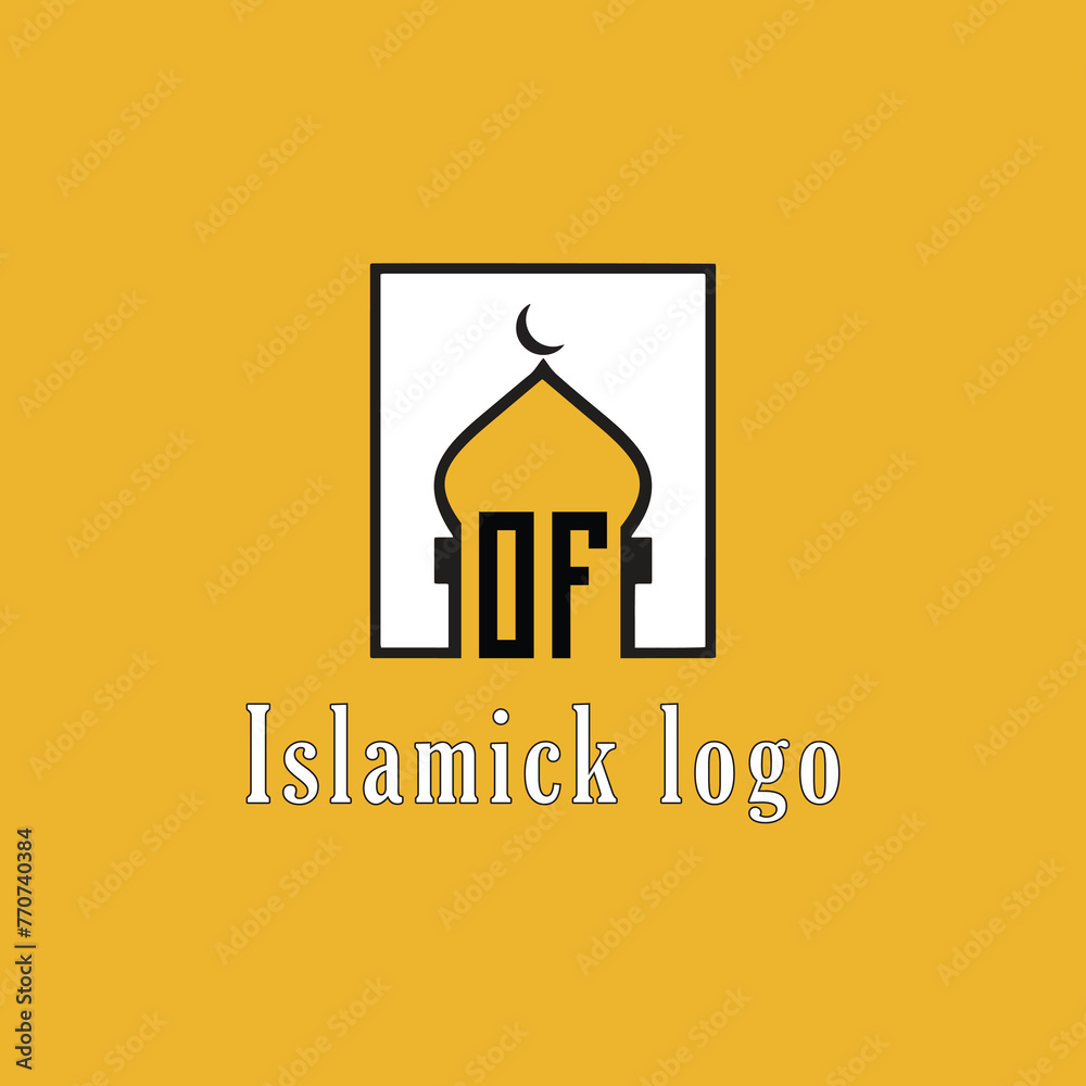 OF initial monogram for islamic logo with mosque icon design OF initial monogram for islamic logo with mosque icon design
