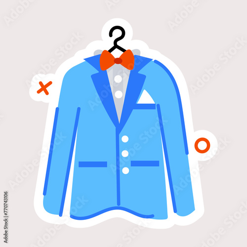 Get this flat sticker of groom suit 