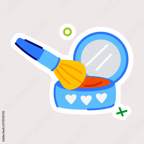 A customizable flat sticker of blush on 