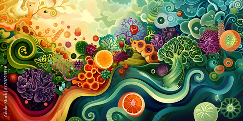 an artistic interpretation of Personalised nutrition and health