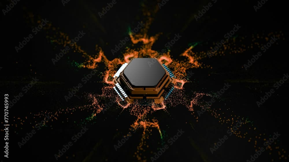 Exploding Electronics Free Image Vidéo Stock Circuit Burst Digital Energy Explosion. Particles and ...