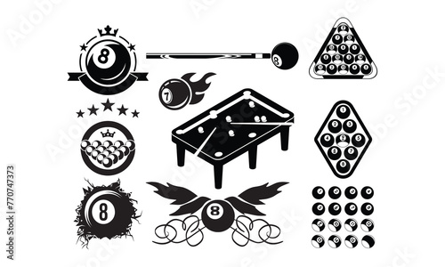 Billiard Silhouette, Cut File, cutting files, printable design, Clipart