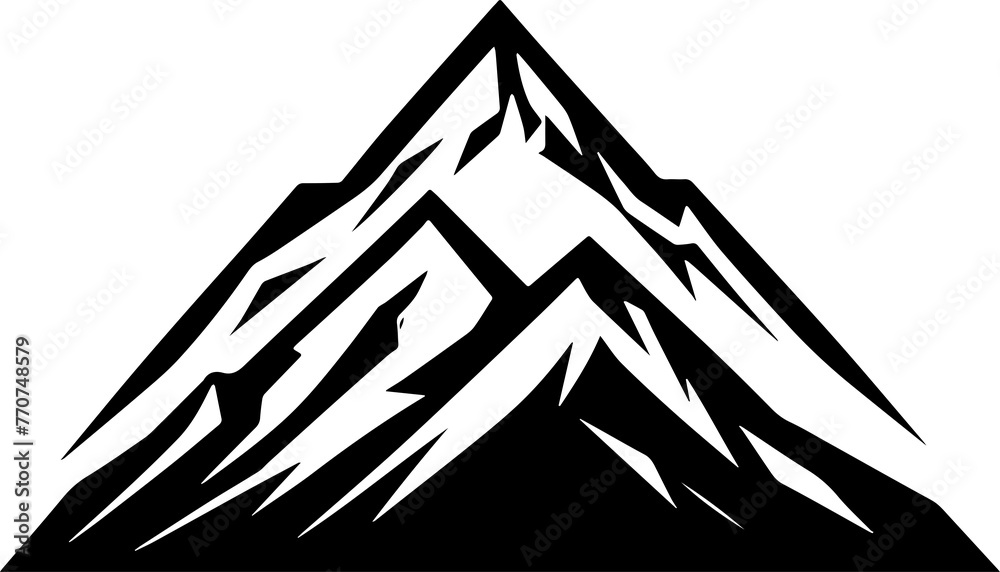 Mountain tracking or hiking icon isolated on white background	