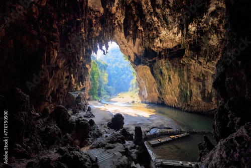 Inside the Nam tod cave in Thailand photo