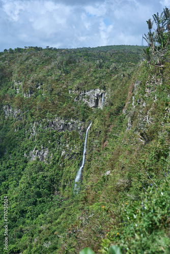 Black River Gorges Park hidden waterfall, the remaining ancient forest with rare species in Mauritius