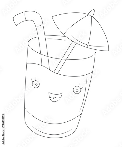 Cocktail coloring page for kids photo