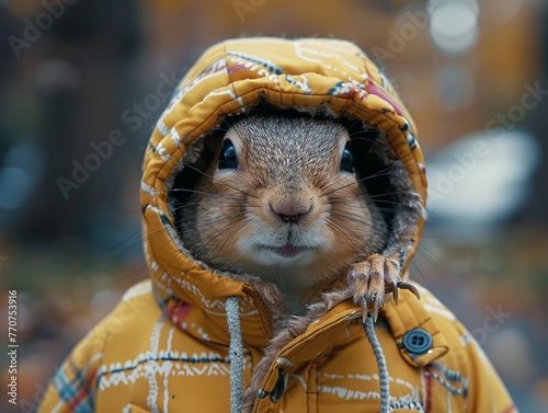 Adorable and cute squirrel portrait wearing retro and vintage clothes, retro accessories, nostalgia, vintage, 1800s, 1900s, 1920s, 1950s, 1960s, 1980, 1990, 2000s