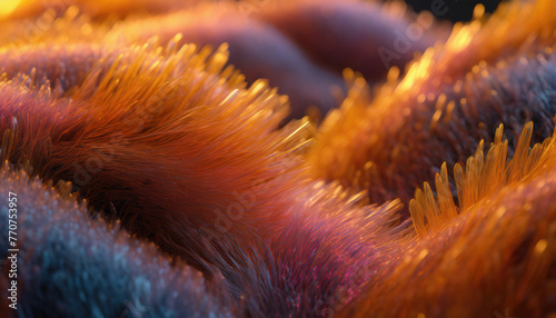 Abstract futuristic colorful furry background