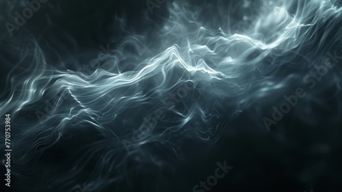 Abstract smoke wisps, fluid and ethereal, on a dark background