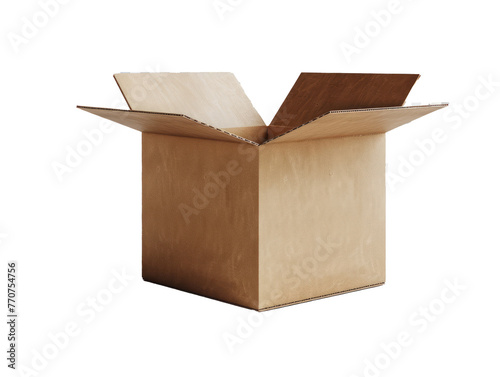 mockup di  scatola di cartone da magazzino , file png sfondo trasparente, scatola per spedizioni,  photo