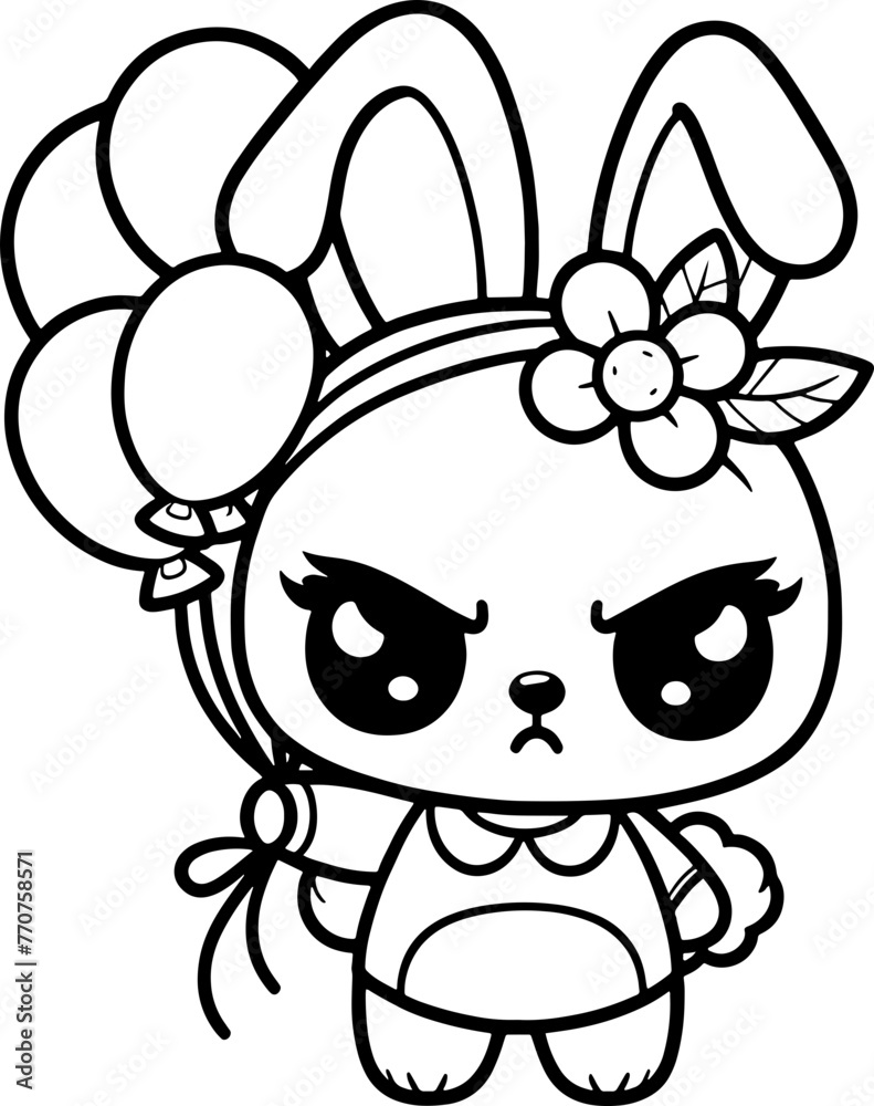 Cute Angry Bunny Detective Vector Illustration Cute Angry Bunny Detective Vector Illustration