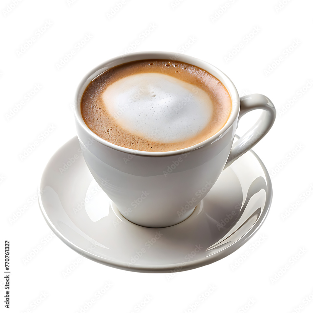minimalist photo of a white coffee cup with saucer isolated on a transparent background minimalist photo of a white coffee cup with saucer isolated on a transparent background