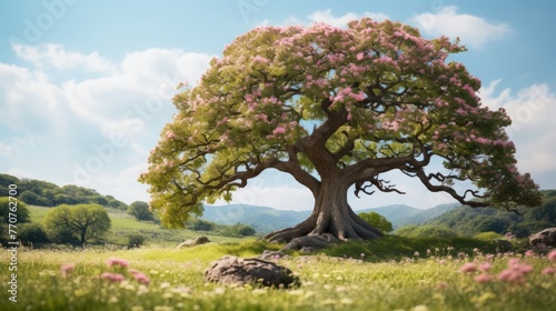 Large Tree in Lush Green Field