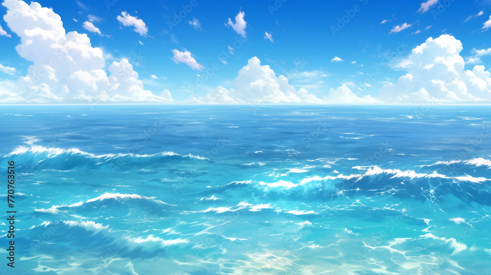 夏の海の風景画像