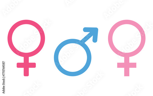 Gender symbols. Male, female sex sign gender equality icon vector illustration. Equality gender, arrow up and down position