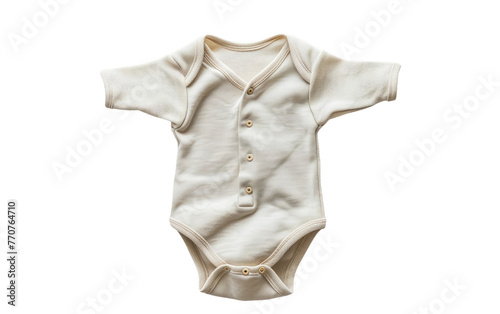Gender Neutral Baby Garment in Luxurious Organic Cotton Isolated On White Background. Generative Ai