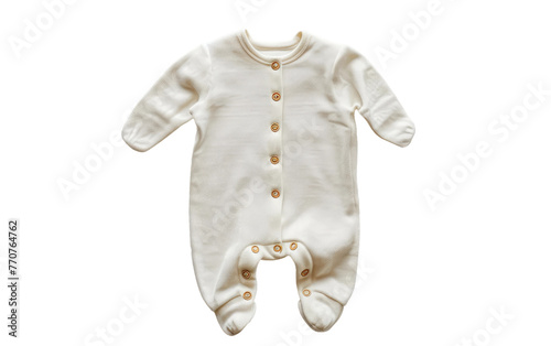 Gender Neutral Baby Clothes in Organic Cotton Isolated On White Background. Generative Ai