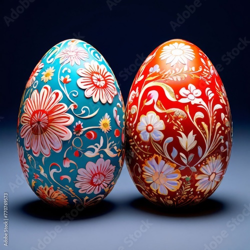 a Beautiful colorful easter eggs, birght and colorful Easter Egg photo