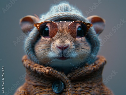 Adorable and cute squirrel portrait wearing retro and vintage clothes, retro accessories, nostalgia, vintage, 1800s, 1900s, 1920s, 1950s, 1960s, 1980, 1990, 2000s