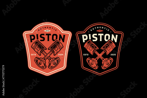 car piston workshop logo design for automotive service, garage, parts and racing company business