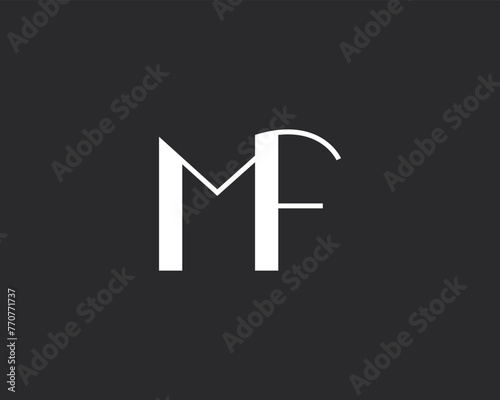  creative letter MF logo design vector template