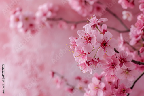 pink cherry blossoms on a pink background in the style  565e7f7d-af37-4051-9cc8-7f1bfbc8b554 photo