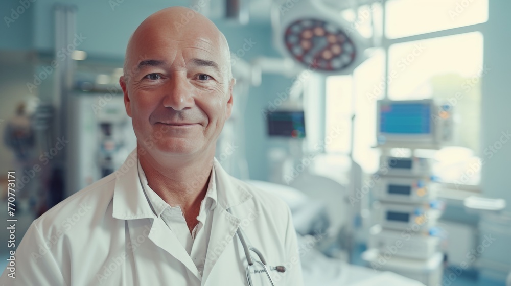 Portrait of smiling doctor nurse in hospital Portrait of smiling doctor nurse in hospital