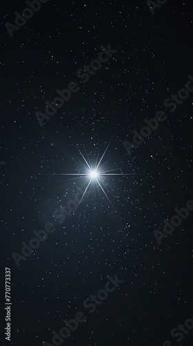 A lone star shining brightly in a dark sky an abstract symbol of standing out and winning through perseverance and brilliance