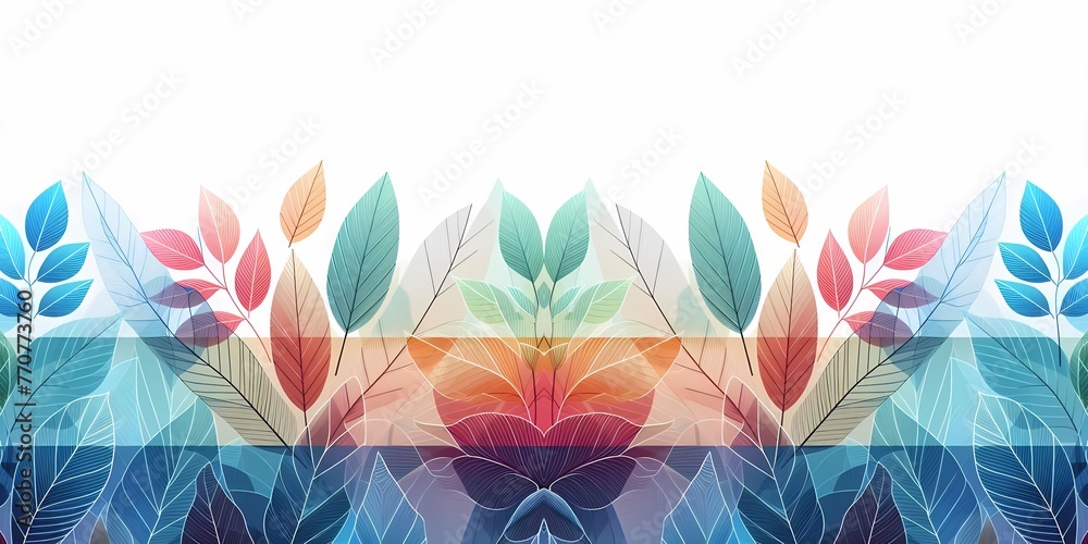 Naklejka premium Abstract background of colorful leaves, decorative texture backdrop, Vector illustration, generative ai