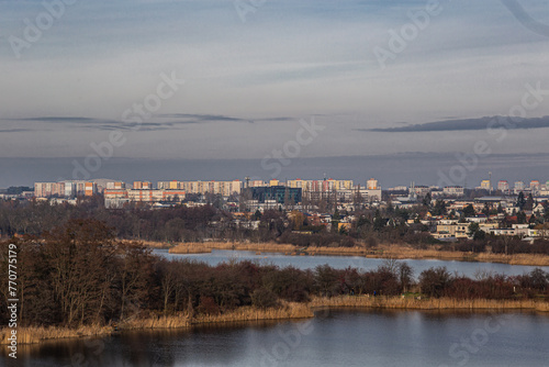 view of city landscape with lakes autumn © PIOTR JARCZYKOWSKI