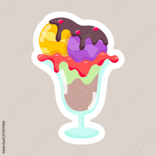 Frozen Desserts Flat Style Stickers