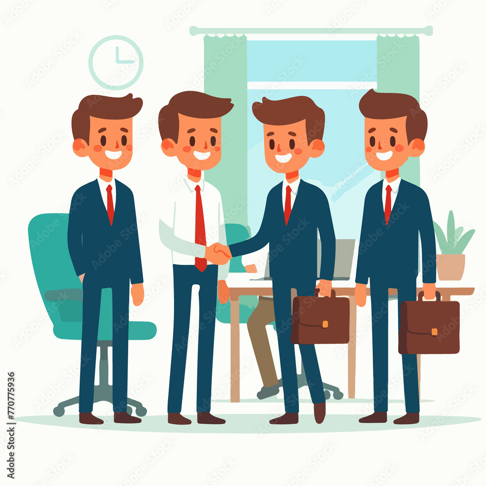 Obraz premium Introduction of new employees in an office