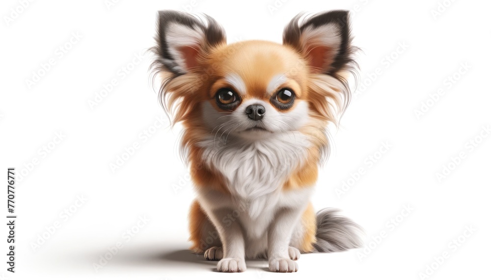  Isolated Chihuahua Dog Portrait. Cute Small Chihuahua Pet. Adorable Dog Realistic Illustration. Lovely Domestic Pet Animal Artwork.