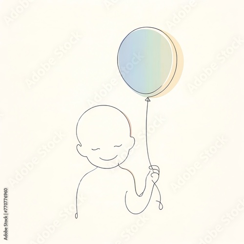 boy with balloons, Generative AI
