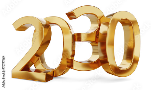 2030 golden symbol new year...
