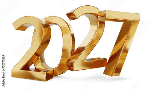 2027 golden symbol new year...