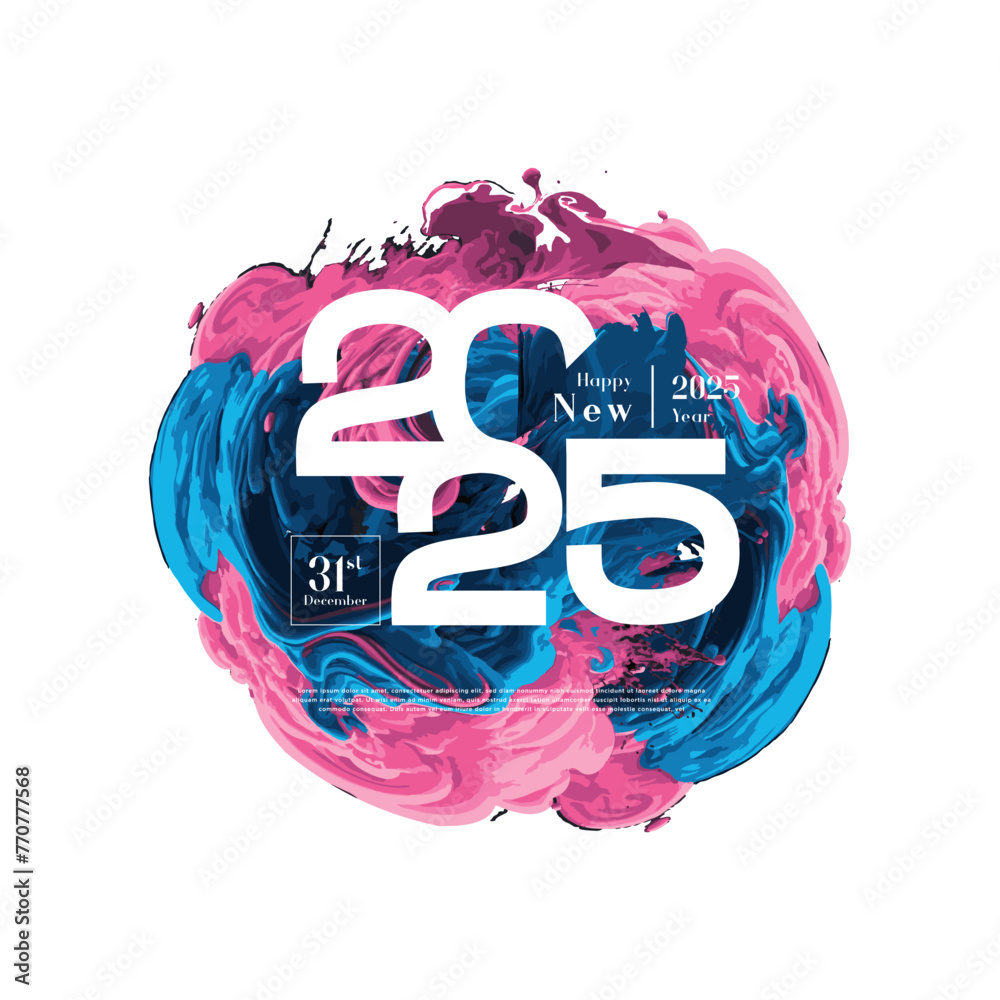 Happy new year 2025 with beautiful colorful numbers background happy ...