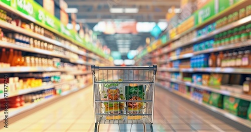 Journeying Among Supermarket Shelves with a Shopping Cart