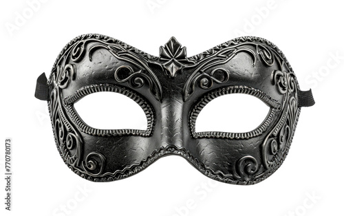 Black Carnival Mask Essence of Festive Allure Isolated On White Background. Generative Ai