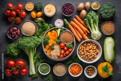 Healthy super food selection, healthy food concept vegetarian and vegan food vegetables. - 4