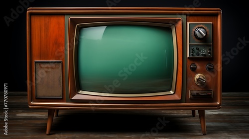 Old fashioned television on the solitary transparent background