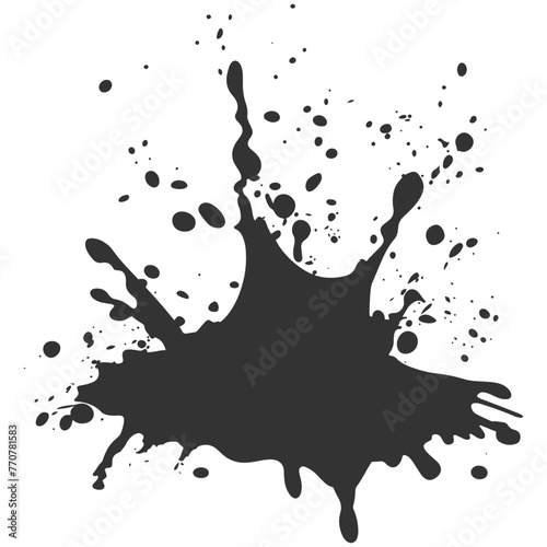 A splash of black paint on a transparent background