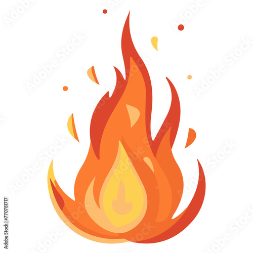 A cartoonish drawing of a flame with a yellow and orange color scheme. The flame is depicted as being very large and has a lot of detail, including the way it is shaped and the way it is lit